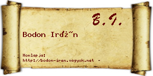 Bodon Irén névjegykártya