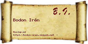 Bodon Irén névjegykártya