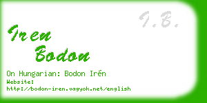 iren bodon business card