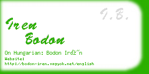 iren bodon business card